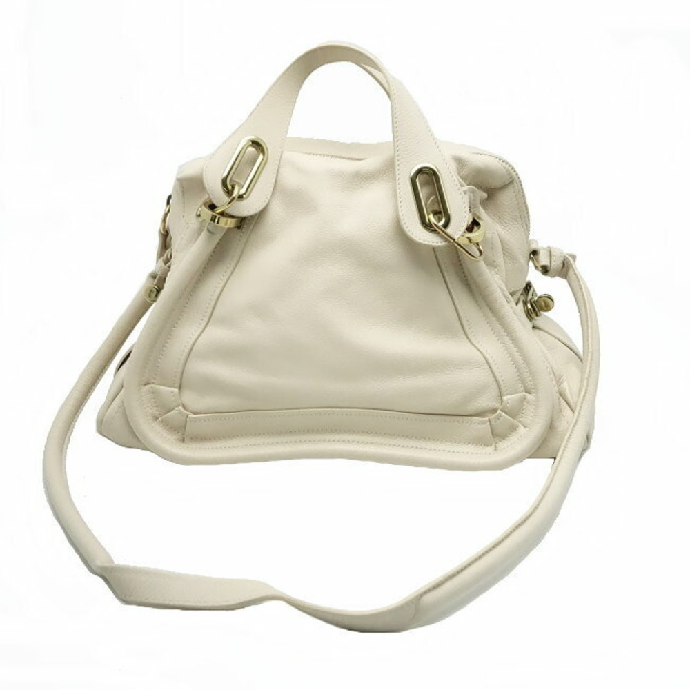Chloe 2WAY Bag Parati Calf Husky White Beige